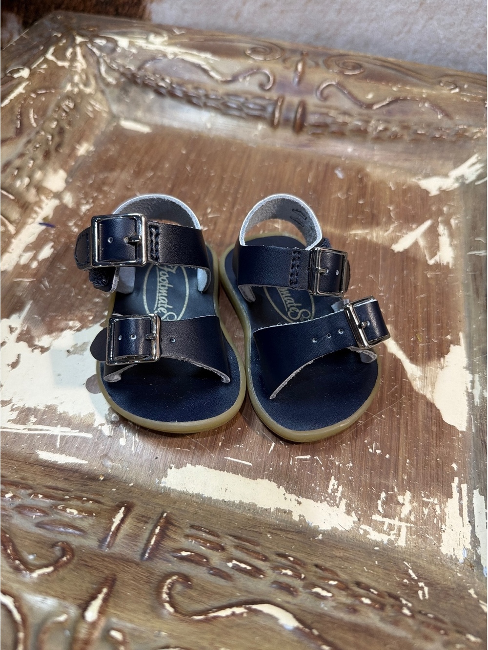 Footmates Baby Blue Leather Buckle Sandals Size 1